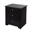 Home Square 3 Drawer Wood Nightstand Set in Pure Black (Set of 2)