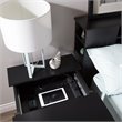 Home Square 3 Drawer Wood Nightstand Set in Pure Black (Set of 2)