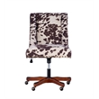 Home Square 2 Piece Upholstered Wood Office Chair Set in Cow Print Brown