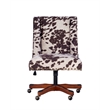 Home Square 2 Piece Upholstered Wood Office Chair Set in Cow Print Brown