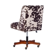 Home Square 2 Piece Upholstered Wood Office Chair Set in Cow Print Brown