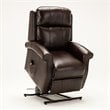 Home Square 2 Piece Traditional Faux Leather Lift Chair Set in Brown