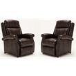 Home Square 2 Piece Traditional Faux Leather Lift Chair Set in Brown