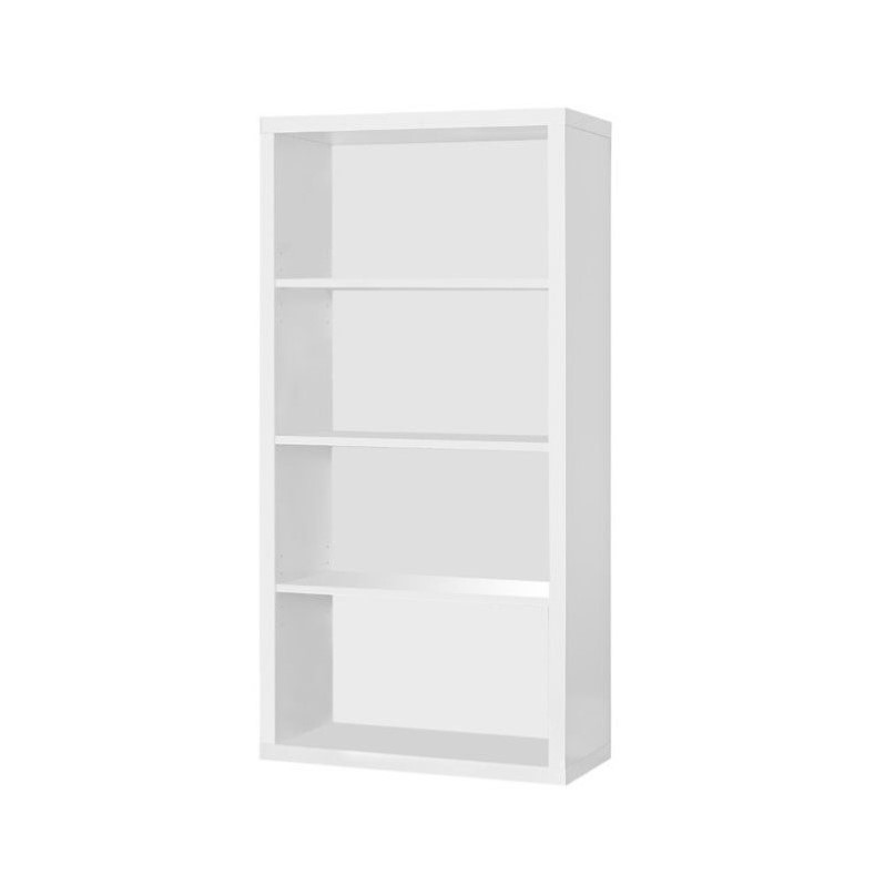 Home Square 4 Adjustable Shelves Wood Bookcase Set in White (Set of 2)