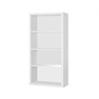 Home Square 4 Adjustable Shelves Wood Bookcase Set in White (Set of 2)