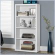 Home Square 4 Adjustable Shelves Wood Bookcase Set in White (Set of 2)