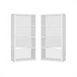 Home Square 4 Adjustable Shelves Wood Bookcase Set in White (Set of 2)