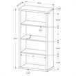 Home Square 4 Adjustable Shelves Wood Bookcase Set in Brown (Set of 2)