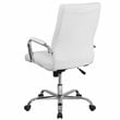 Home Square 2 Piece High Back Leather Office Chair Set in White and Chrome