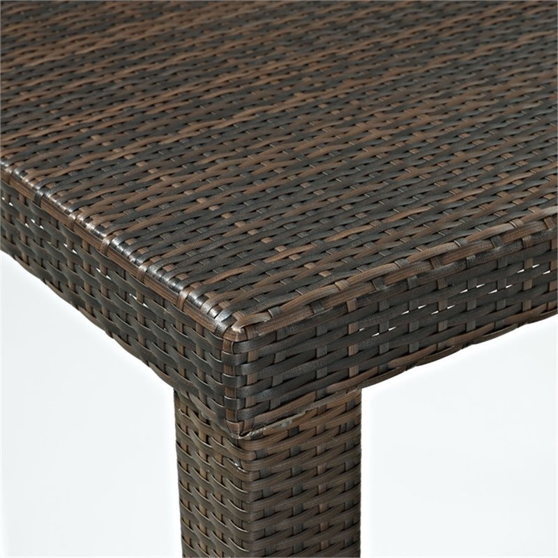 Home Square 2 Piece Wicker Patio Counter Stool Set in Brown