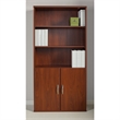 Home Square 5 Shelf Bookcase with Doors Set in Hansen Cherry (Set of 2)