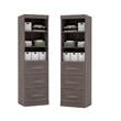 Home Square Wood Storage Unit with 3-Drawer Set in Bark Gray (Set of 2)