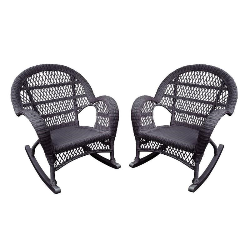 Home Square 2 Piece Wicker Chair Set in Espresso