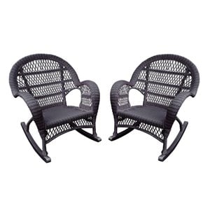 Home Square 2 Piece Wicker Chair Set in Espresso