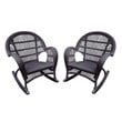 Home Square 2 Piece Wicker Chair Set in Espresso