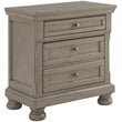 Home Square 3 Drawer Wood Nightstand Set in Light Gray (Set of 2)