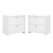 Home Square 2 Drawer Lateral Filing Cabinet Set in Pure White (Set of 2)