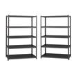 Home Square 5-Shelf Metal Unit Set in Gunmetal Gray/Black (Set of 2)