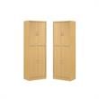 Home Square Kitchen Pantry with 4 Shelves 5 Compartments Set in Beige (Set of 2)
