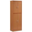 Home Square Kitchen Pantry with 4 Shelf 5 Compartments Set in Cherry (Set of 2)