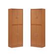 Home Square Kitchen Pantry with 4 Shelf 5 Compartments Set in Cherry (Set of 2)