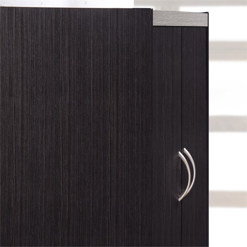 Home Square 4 Shelf Kitchen Pantry Set in Chocolate-Grey (Set of 2)