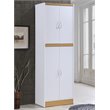 Home Square 4 Shelf Wood Kitchen Pantry Set in White (Set of 2)