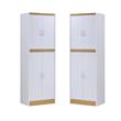 Home Square 4 Shelf Wood Kitchen Pantry Set in White (Set of 2)
