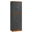 Home Square 4 Shelf Wood Kitchen Pantry Set in Gray Oak (Set of 2)