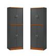 Home Square 4 Shelf Wood Kitchen Pantry Set in Gray Oak (Set of 2)