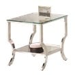 Home Square 2 Piece Glass Top End Table Set in Chrome