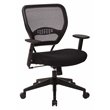 Home Square 2 Piece AirGrid Back Managers Chair with Fabric Seat Set in Black