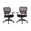 Home Square 2 Piece AirGrid Back Managers Chair with Fabric Seat Set in Black