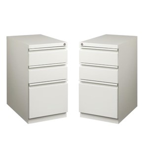 Home Square 2 Piece Metal File 3-Drawer Box/Box/File Set in Light Gray