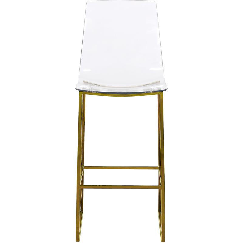 Home Square 2 Piece Acrylic Seat Counter Stool Set in Polished Brown