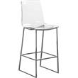 Home Square 2 Piece Acrylic Seat Counter Stool Set in Chrome