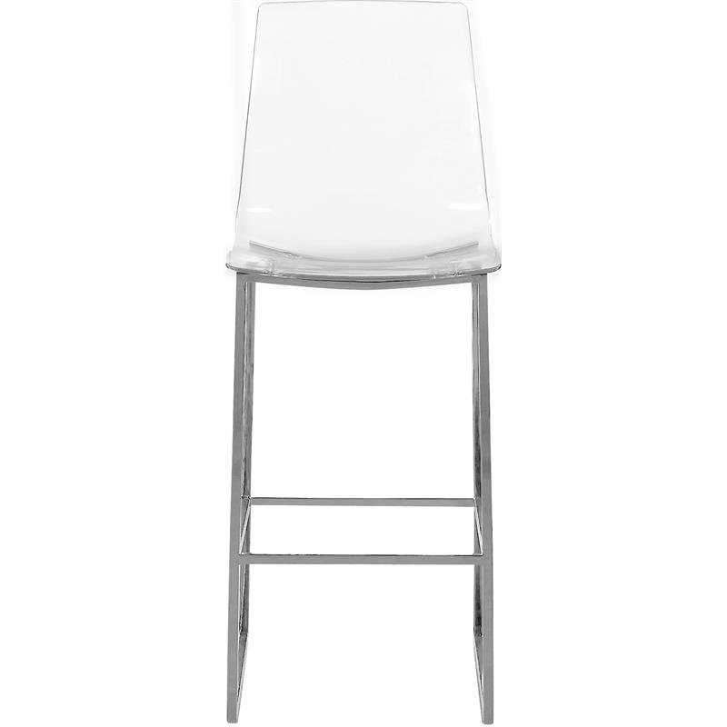 Home Square 2 Piece Acrylic Seat Counter Stool Set in Chrome