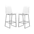 Home Square 2 Piece Acrylic Seat Counter Stool Set in Chrome