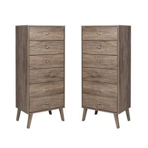 home square 6 drawer wood chest set (set of 2)