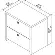 Home Square 2 Drawer Wood Filing Cabinet Set in Gray Sand (Set of 2)