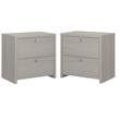 Home Square 2 Drawer Wood Filing Cabinet Set in Gray Sand (Set of 2)