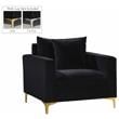 Home Square 2 Piece Upholstered Velvet Accent Chair Set in Black