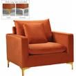 Home Square 2 Piece Upholstered Velvet Accent Chair Set in Cognac Orange
