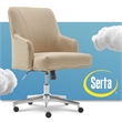 Home Square 2 Piece Upholstered Linen Home Office Chair Set in Stoneware Beige