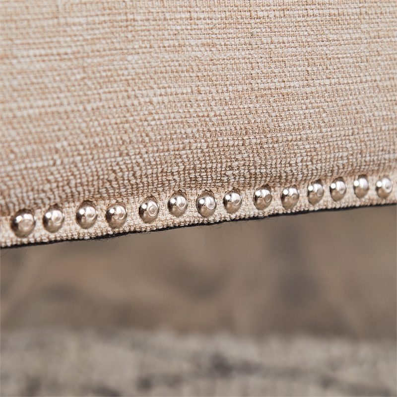 Home Square 2 Piece Upholstered Linen Home Office Chair Set in Stoneware Beige