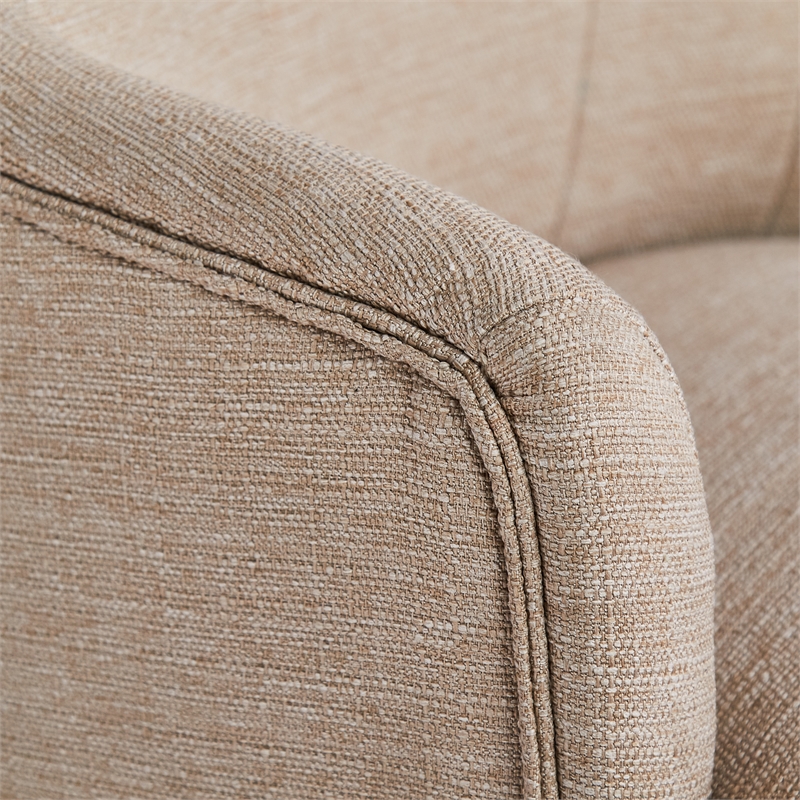 Home Square 2 Piece Upholstered Linen Home Office Chair Set in Stoneware Beige