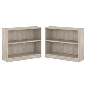 home square 2 shelf engineered wood bookcase set in washed gray (set of 2)