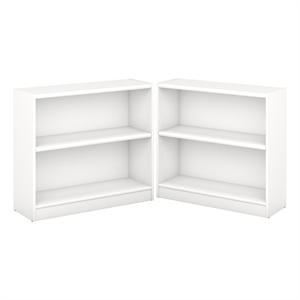 Home Square 2 Shelf Engineered Wood Bookcase Set in Pure White (Set of 2)