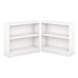Home Square 2 Shelf Engineered Wood Bookcase Set in Pure White (Set of 2)