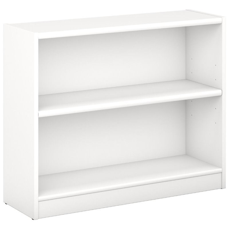 Home Square 2 Shelf Engineered Wood Bookcase Set in Pure White (Set of 2)